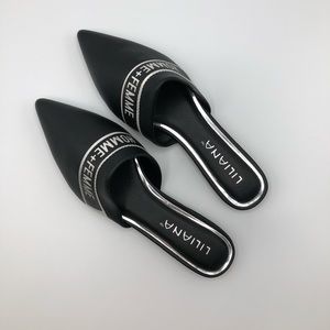 Homme Femme Print Pointy Toe Loafer Flat